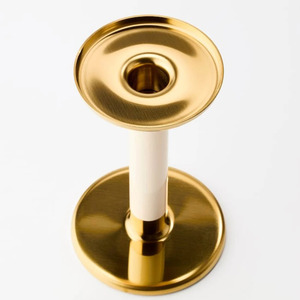 Portavelas de latón único hecho a mano, soporte de pilar de Metal grueso para Navidad y bodas, decoración de vidrio para el hogar con caja embalada - Product Image 1