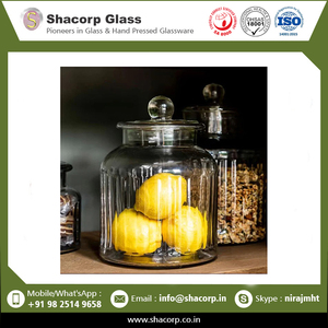 Vente en gros de pots de stockage en verre nervuré fabriqués à la main exquis personnalisés disponibles au meilleur prix - Product Image 2