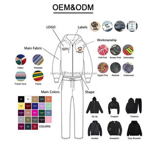 Fabricant Acid Wash Sweatsuit pour hommes Broderie Survêtements et unisexe Hoddie Custom Puff Print Logo Hoodie Set - Product Image 5