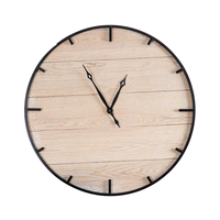 Horloge murale en bois simple moderne prix bon marché et cadre en métal artisanat maison horloge murale décorative nouveau Design