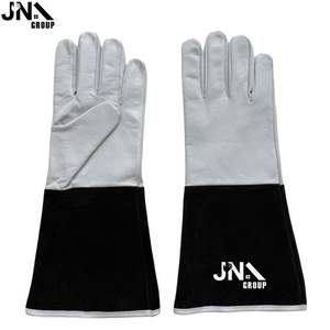 Gants de soudage Tig à manches longues personnalisés Gants de sécurité en cuir de chèvre pour le travail Soudeur en gros - Product Image 1
