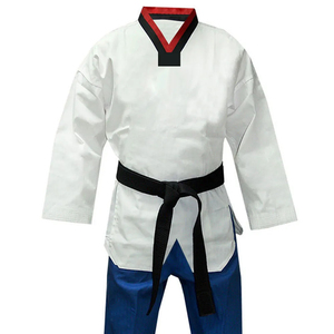 Uniforme de Taekwondo con logotipo personalizado de alta calidad, algodón mixto transpirable, equipo de entrenamiento de artes marciales Unisex, los más vendidos - Product Image 3