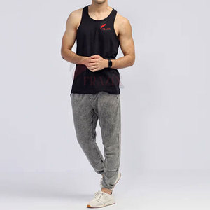 Camiseta sin Mangas Personalizada al por Mayor para Hombre, Color Sólido, Ropa Deportiva, Transpirable, Tejida, Estilo Casual, Poliéster/Algodón, Secado Rápido - Product Image 4