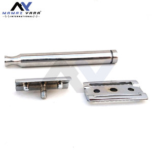 Maquinilla de Afeitar Clásica de Doble Filo, Maquinillas de Afeitar de Seguridad Resistentes con Mango Corto para Hombre, Afeitado en Húmedo, Logotipo Personalizado Intercambiable - Product Image 2