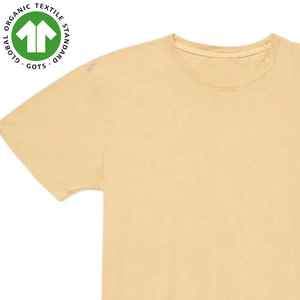 Camiseta orgánica para hombre de color amarillo pálido, camiseta de 4,3 oz, flexible y ligera con cuello acanalado - Product Image 6