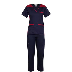 Conjuntos de uniformes de enfermería al por mayor de alta calidad para mujeres, médicos y enfermeras, uniformes de verano para Hospital, modelo OEM transpirable - Product Image 4