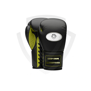 Gants de boxe personnalisés en cuir de vache véritable avec fermeture à lacets et laçage au poignet - Product Image 1