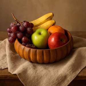 Pure Beechwood Salad <b>Bowl</b> for Healthy Meals Outdoor <b>Picnic</b> and Simple Home Decor - Product Image 5