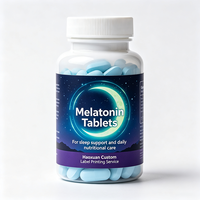 Étiquettes de bouteilles de suppléments de mélatonine Haoxuan ODM, effet lumineux, autocollants imprimés imperméables pour l'emballage de produits de santé