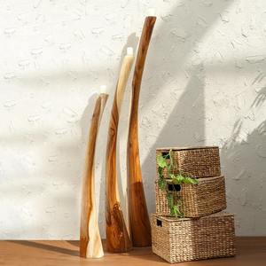 Porte-bougie en bois rustique, centre de table vintage, décoration élégante pour la maison, support décoratif pour la cire, élégant accent d'ameublement - Product Image 1