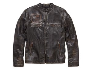 CHAQUETA DE PIEL SLIM FIT DESGASTADA SPEED - Product Image 1
