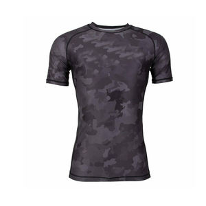 Vente en gros de rashguards MMA à manches courtes, vierges, OEM, devant et dos verts, en polyester/nylon, imprimés par sublimation - Product Image 4