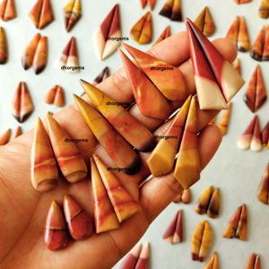 Mookaite หินแจสเปอร์ธรรมชาติแบบคู่,สำหรับทำต่างหูเครื่องประดับแฟชั่นจำนวนมาก - Product Image 4