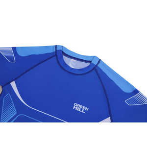 Green Hill 2023 - Camiseta de Compresión MMA con Logotipo Personalizado, UPF50, Nailon y Elastano, Manga Larga con Mangas Cortas, Anti-UV para Niños, Sublimada en Azul - Product Image 5