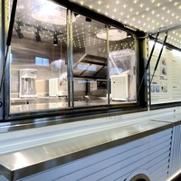 White Coffee Ice Cream Truck Burger Van Pizza Taco Catering Trailer Electric Mobile Food Truck on Sale with Lights