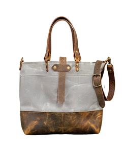 Sac à Bandoulière Large Fabriqué au Pakistan le LCTG-0007D Fourre-Tout en Cuir et Toile Cirée - Product Image 1