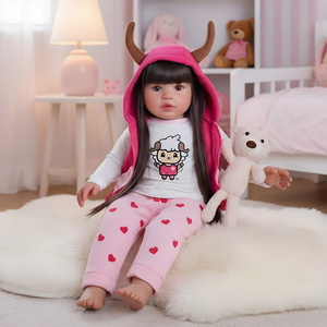 Babes ide 22 Zoll Realistic Soft Body Reborn Baby Girl Puppe Vinyl Lebensechte Kleinkind Reborn Puppen für Geschenk und Spielzeit - Product Image 2