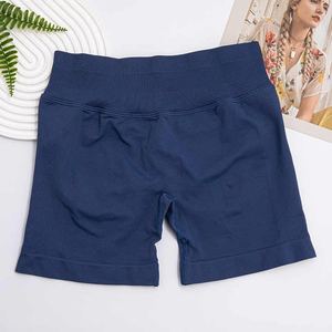 Short de sport taille haute pour femme taille élastique Short d'entraînement de fitness contrôle du ventre poches profondes été course sport grande taille - Product Image 2