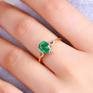 Emerald Cut 925 Sterling Silver or Gold Plated Emerald Engagement Handmade <b>Ring</b> for Women <b>Indian</b> Weddings Wholesale Fine Jewelry - Product Image 5