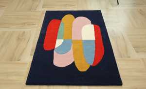 Tapis moderne de haute qualité à nœuds touffetés à la main multicolore 5x7 motif abstrait tapis brodé tailles personnalisées pour l'exercice - Product Image 2