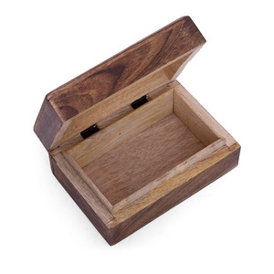 Sculpture à la main Boîte à bijoux décorative en bois Organisateur de souvenirs Boîte en bois de mangue Coffre au trésor Porte-bibelot à bas prix - Product Image 5