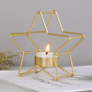 Porte-bougie décoratif en métal Star Look Diwali pour ajouter une touche d'éclat et une décoration festive aux maisons pendant les célébrations - Product Image 1