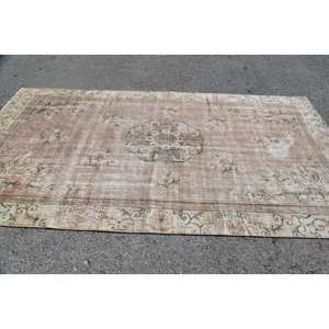 พรมตุรกีโบราณสีเบจ5.7X10.4ฟุตลาเท็กซ์เย็บปะติดปะต่อกันสำหรับห้องนั่งเล่นข้างเตียงใหม่5,7x10,4ฟุตวินเทจ - Product Image 3