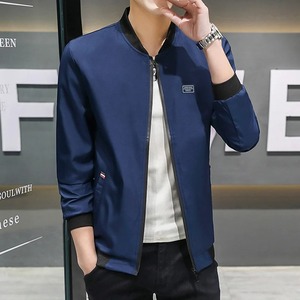 Spring and Autumn New Men's <b>Jacket</b> Coat Simple Solid Baseball Neck Zipper Windbreaker Coat <b>Cycling</b> Coat - Product Image 5