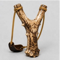Slingshot artisanal avec poignée en bois de cerf de haute qualité, artisanat traditionnel, camping en plein air