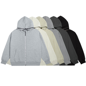 Sweats à capuche avec fermeture éclair complète personnalisés de qualité supérieure pour hommes sweats à capuche zippés de base de couleur unie en tissu épais sweat à capuche à fermeture éclair surdimensionné - Product Image 1