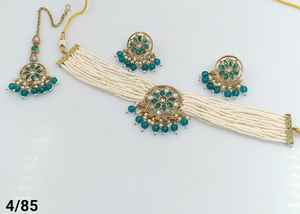 DERNIÈRE MOTIPEARL ANTIQUE & DROP COLLIER FANTAISIE PLAQUÉ OR À LA MODE AVEC ENSEMBLE DE BOUCLES D'OREILLES ET ENSEMBLE DE BIJOUX POUR FEMMES - Product Image 3