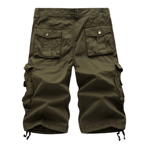 100% coton personnalisé vêtements pour hommes Shorts d'été hommes Logo personnalisé poche à glissière latérale hommes Cargo Chino Shorts - Product Image 3