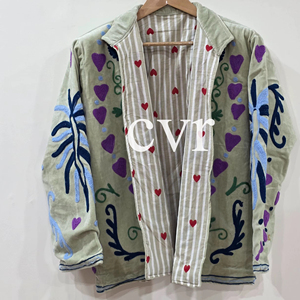 Outerwear Coat Embroidered Handmade Velvet Suzani Uzbek Eco-Friendly Women's Luxury Coat Winter <b>Boho</b> for Party Wear - Product Image 1