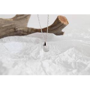 Collana 925 a forma di goccia d'acqua in argento Sterling a forma di catena alla moda stile rodiato regalo di natale per buddhisti venditore - Product Image 6
