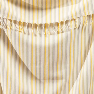 Serviette de plage turque rustique haut de gamme, rayures moutarde, 100% coton Peshtemal, 40x70 pouces - Product Image 2