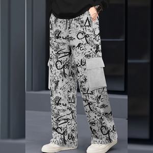 Pantalon cargo 100 % coton pour homme – Confortable, utilitaire, décontracté, taille mi-haute élastique - Product Image 2