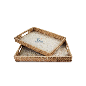 Plateau de service en rotin nacre écologique et durable au Vietnam vente en gros au prix Besr - Product Image 4