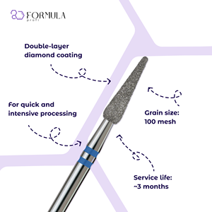 Broca Profesional para Uñas con Punta de Diamante Redondeada, Fórmula Profi 3.0mm, Grano Azul Premium - Product Image 2