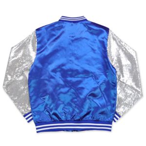 Veste à paillettes ZPB-Bleu royal | Veste Zeta Phi Beta 100% polyester avec logo de l'équipe brodé sur le devant | Vêtements grecs élégants - Product Image 2
