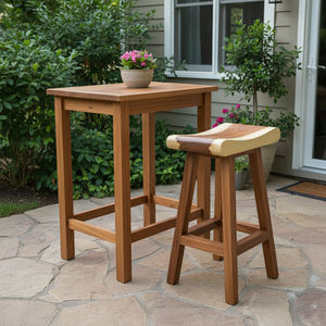 Meilleur prix Tabouret de bar moderne en bois de suar massif, écologique, avec siège incurvé, chaise de bar en bois naturel artisanal pour cuisine et café - Product Image 2