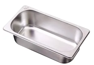 Casserole professionnelle de nourriture d'acier inoxydable de vente chaude commerciale capacité de 6L GN 1/2 100mm (4 pouces) profondément fait l'Inde directe - Product Image 3