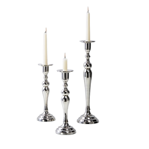 Bougeoir de luxe en aluminium plaqué argent décoration de la maison et décoration de jardin de noël pilier de chandelier fait main en métal massif - Product Image 2