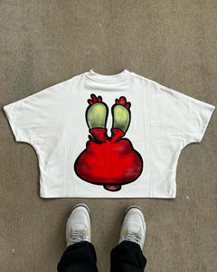 เสื้อยืดครอปผ้าฝ้ายโอเวอร์ไซส์สำหรับผู้ชายสำหรับ300g ทรงสลิมฟิตผ้าฝ้าย100% ออกแบบได้ตามที่ต้องการเป็นมิตรต่อสิ่งแวดล้อม - Product Image 2