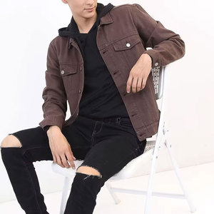 Veste en jean pour homme, style streetwear, avec logo personnalisé imprimé, qualité supérieure, délavage moyen, 100% coton, hiver - Product Image 5