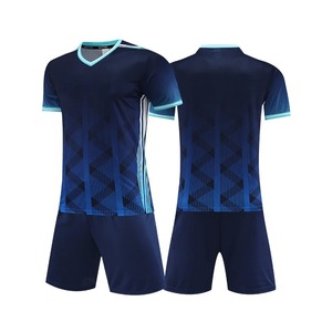 Ensemble de maillot de football à manches courtes pour hommes, uniforme de football pour adultes, maillot de football bleu pour garçon, nom personnalisé, numéro DIY - Product Image 5