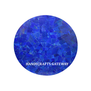 Dessus de table basse de forme ronde de pierre naturelle de Lapis Lazuli pour des styles d'utilisation d'hôtel à la maison de couleur bleue servant le but dans la table de restaurant - Product Image 1