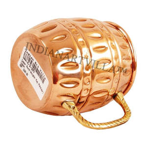 Taza de Cobre Puro para Moscow Mule, Diseño Redondo en Forma de Barril, con Capacidad de 530 ml, para Kit de Ahumador de Cócteles - Product Image 4