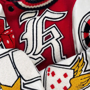 Embroidery Design Wool/Polyester Sleeve Winter Stand High Street Baseball Letterman Varsity <b>Jacket</b> High Quality Custom Logo for - Product Image 2