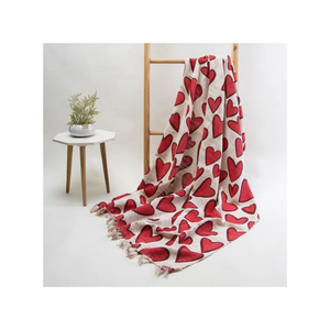 Manta de Punto Grueso de Acrílico Premium con Forma de Corazón de 60x80 Pulgadas, con Sensación Cálida, Alto GSM, Lista para Venta al por Mayor, Elección de Artículos para el Hogar de Invierno para Minoristas - Product Image 1