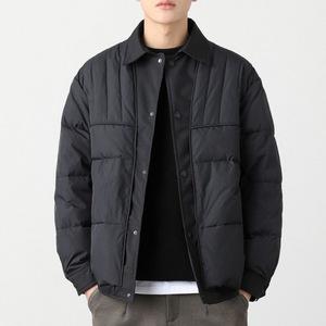 Latest Premium Design Slim Stand Collar Puffer Jacket Men Breathable Quick <b>Dry</b> Warm Winter <b>Coat</b> Streetwear Layering Essential - Product Image 3